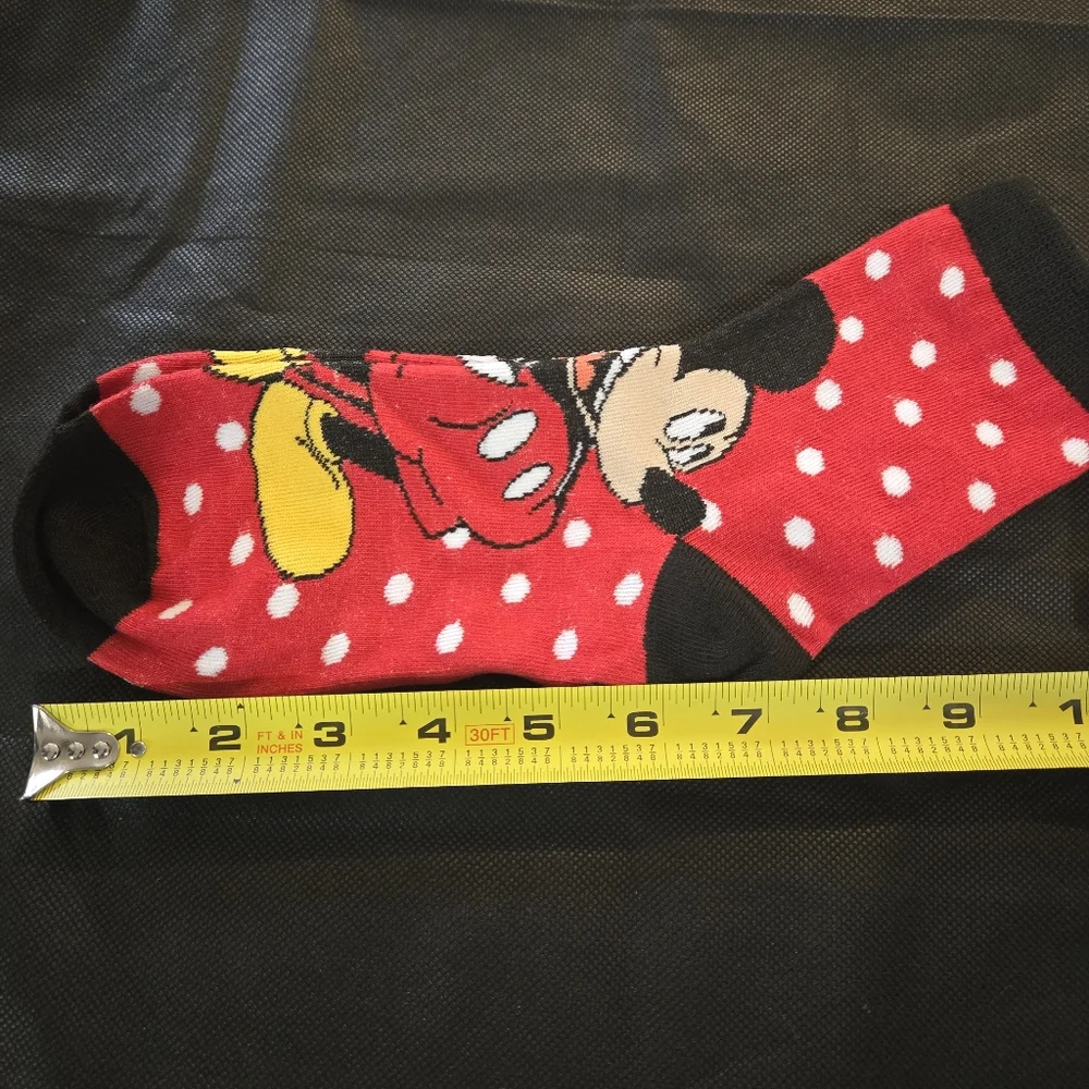 🍒🍒 Red White Polka Dot Mickey Mouse Crew Socks